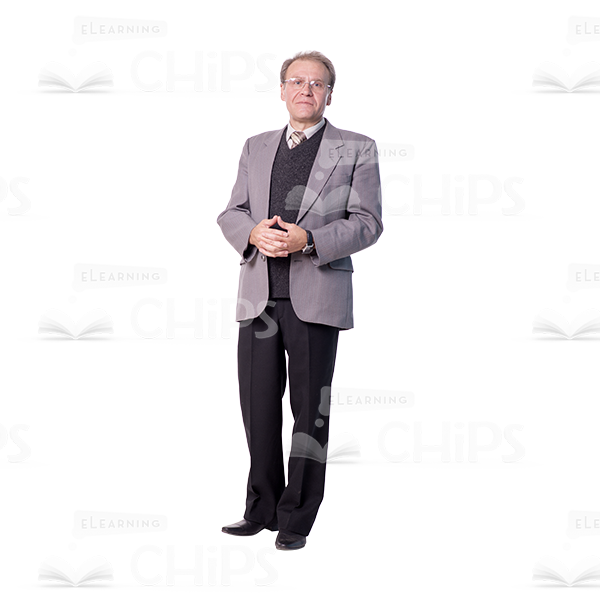 Smiling Man With Hands Interlocked Cutout Image-0