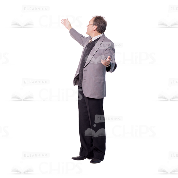 Mid Aged Man With Hands Wide Apart Cutout Photo-0