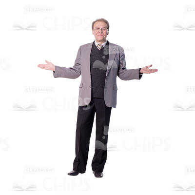 Smiling Man Throws His Hands Up Cutout Image-0