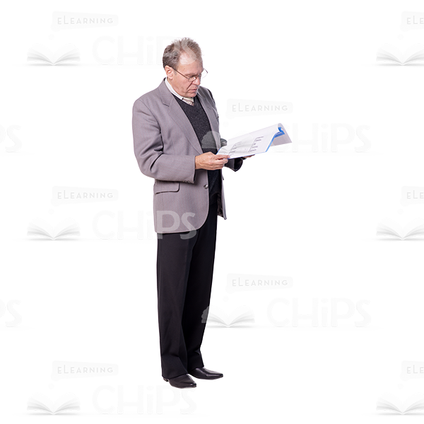 Mid Aged Man Looking Through His Notes Cutout-0