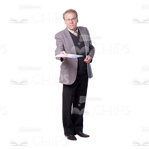 Presentable Man Giving Folder Cutout Image-0