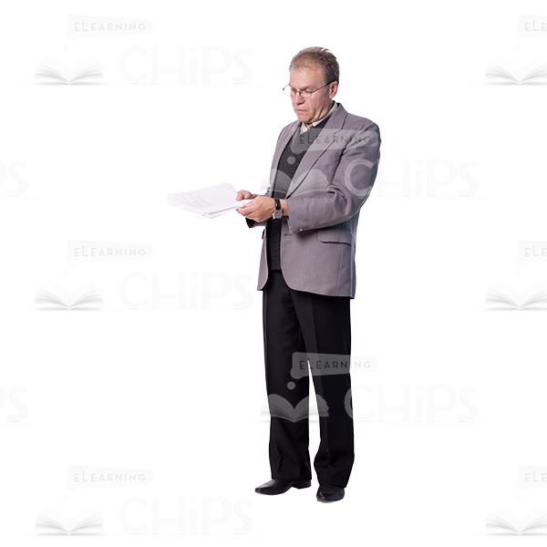 Mid Aged Man Taking Papers Cutout Image-0