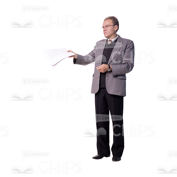 Displeased Mid Aged Man With Papers Cutout Image-0 Displeased Mid Aged Man With Papers Cutout Image-0