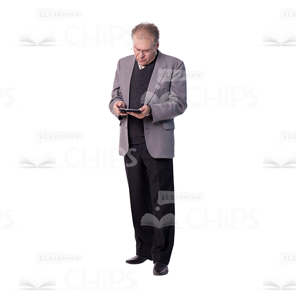 Mid Aged Man Using Tablet Cutout Image-0