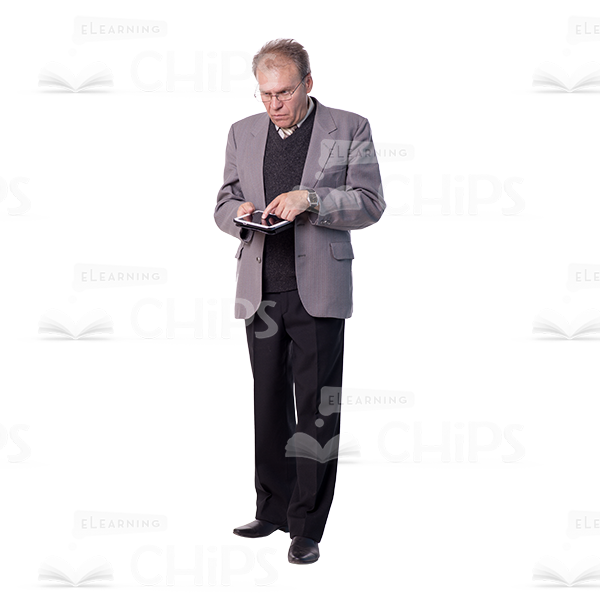 Deeply Involved Man With Tablet Cutout Image-0
