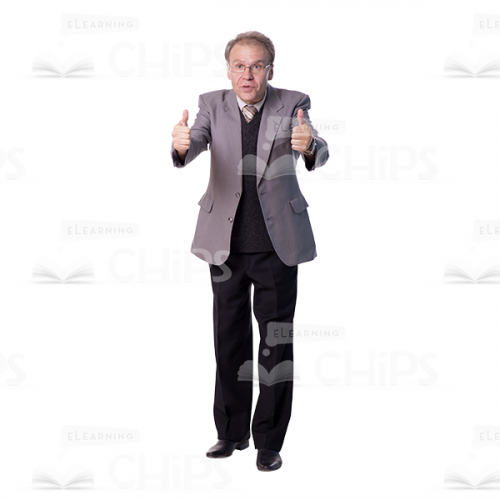 Mid Aged Man Showing Thumbs Up Cutout Image-0