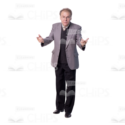 Mid Aged Man With His Hands Wide Open Cutout-0