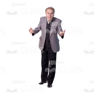 Excited Cutout Man Character Open Pose-0