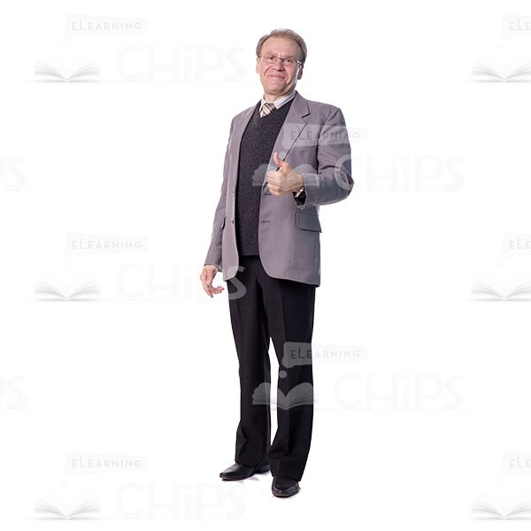 Smiling Man Showing Thumb Up Cutout Image-0