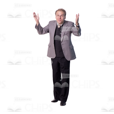 Extremely Emotional Man Gesticulating Cutout Image-0