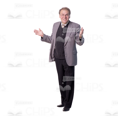 Cheerful Mid Aged Man Gesticulating Cutout Photo-0