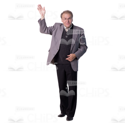 Friendly Man Making Bye Gesture Cutout Image-0