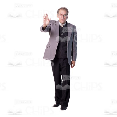 Mid Aged Making Stop Gesture Cutout Photo-0