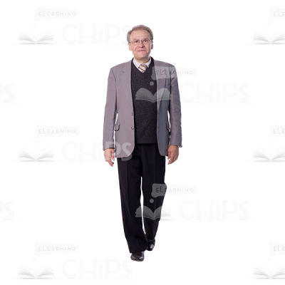 Calmly Standing Mid Aged Man Cutout Photo-0