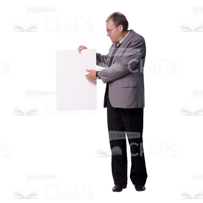 Cutout Man Character With Vertical Board Profile View-0