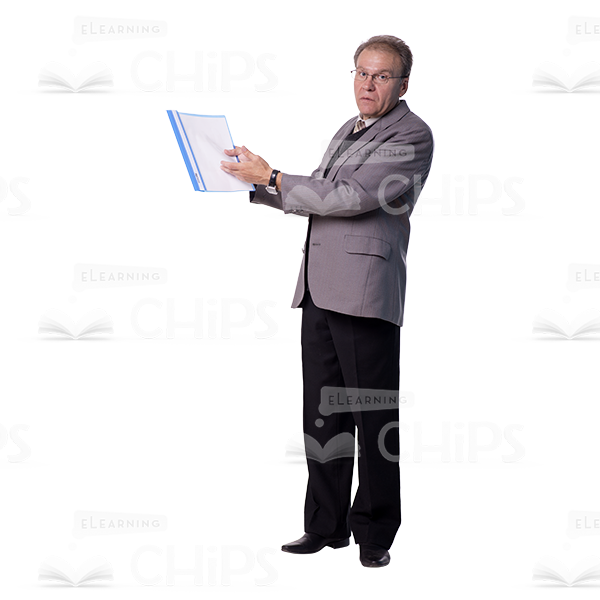 Mid Aged Man Standing With Folder Cutout Image-0