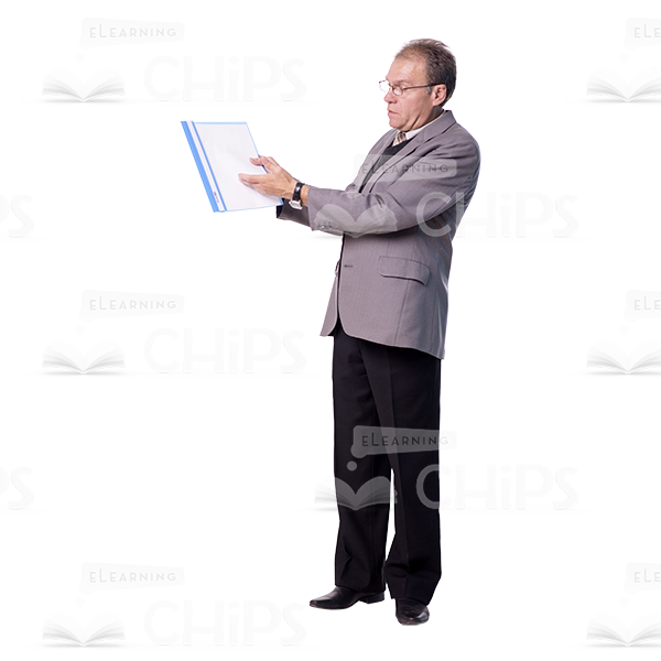 Focused Cutout Man Character With Folder-0