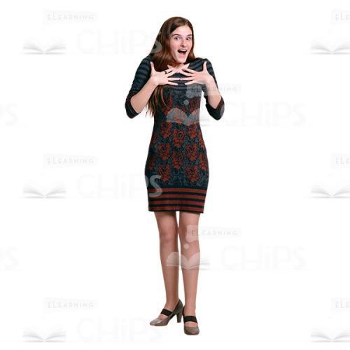Cutout Image Of Young Woman Looking Excited -0