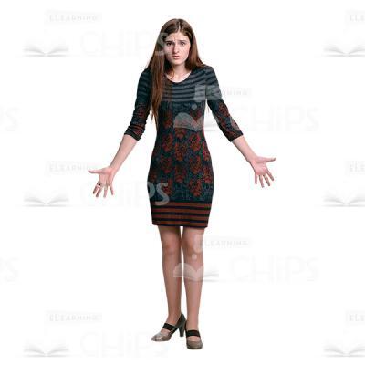 Discouraged Lady Spreads Arms Cutout Picture-0