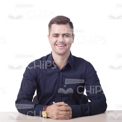 Smiling Man Sitting Cutout Photo-0