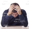 Anxious Young Man Looking Down Cutout-0