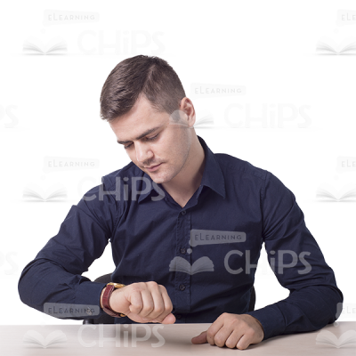 Businessman Is Looking At His Watch Cutout-0