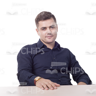 Focused Man Sitting Cutout Photo-0