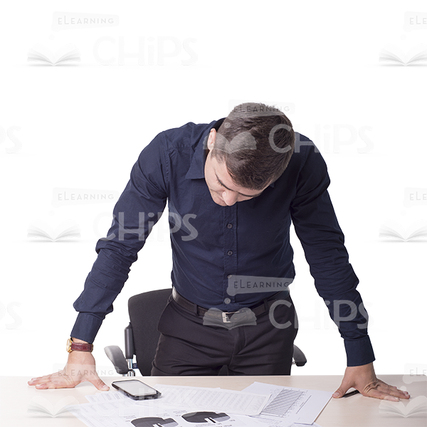 Young Man Looking At Papers Cutout-0
