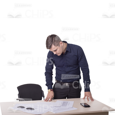 Serious Man Looking At Business Papers Cutout-0
