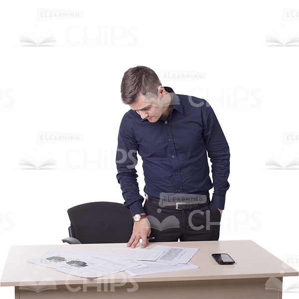 Concentrated Young Man Standing Next To Table Cutout-0