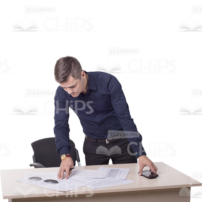 Young Man Standing Next To A Desk Cutout Photo-0