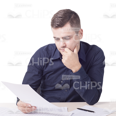 Young Man Character Reading Papers Cutout-6794