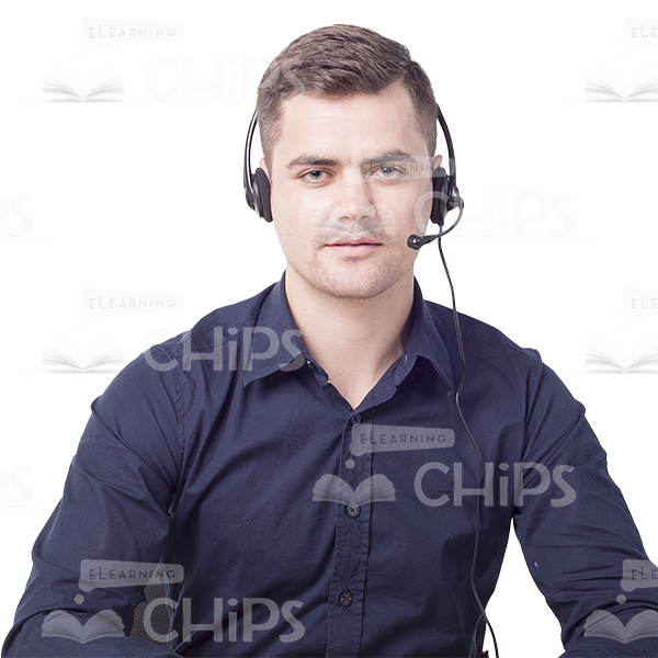 Young Man Sitting At A Desk With A Headset-6796