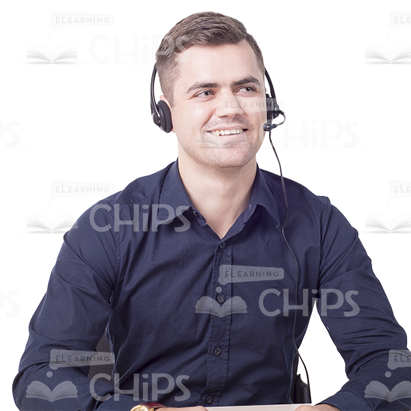 Smiling Man Wearing Headset Cutout Photo-6798