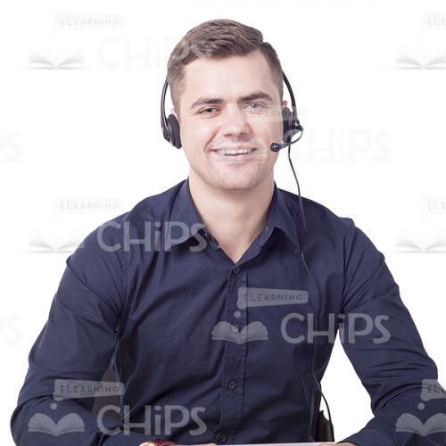 Happy Smiling Man Sitting Behind The Desk Cutout-6800