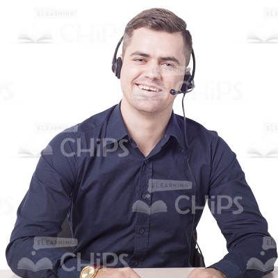 Optimistic Cutout Man Character With Headset-6802