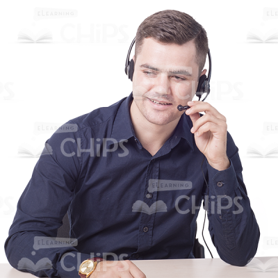 Friendly Cutout Man Character With Headset-6804