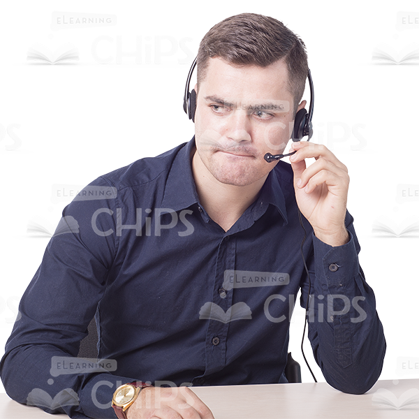 Frowning Cutout Man Character Listens Carefully-6816 Frowning Cutout Man Character Listens Carefully-6816