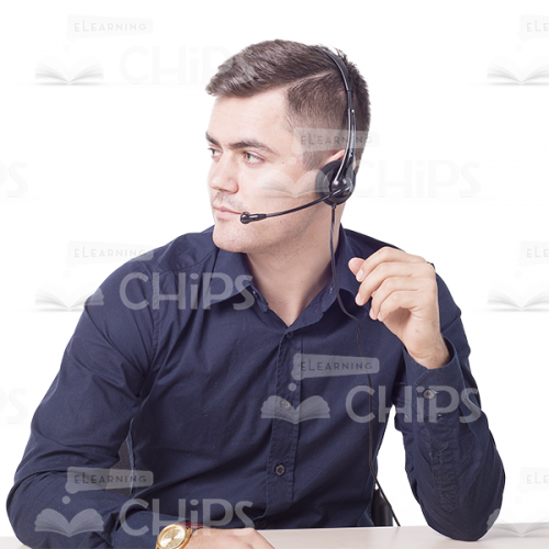 Cutout Man Character With Headset Profile View-6827