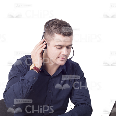 Young Man Operator Is Answering The Call Cutout Image-6843