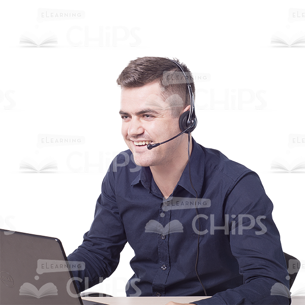 Happy Young Man Answering The Call Cutout Photo-6853