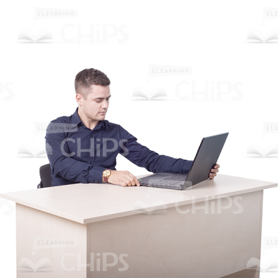 Busy Young Man With Laptop Cutout Image-0