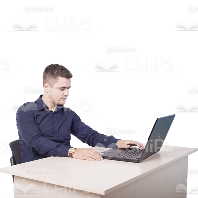 Concentrated Cutout Man Character Typing Text-0