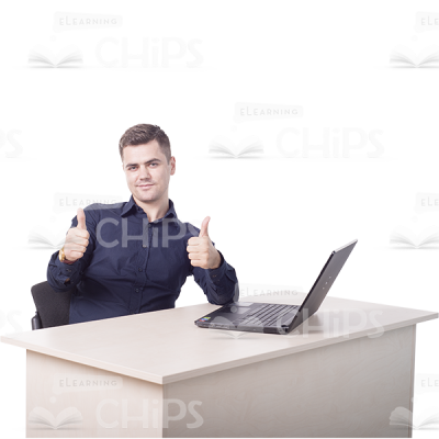 Smiling Man Showing Thumbs Up Cutout Photo-0