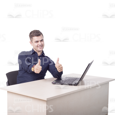 Confident Young Man Showing Thumbs Up Cutout-0