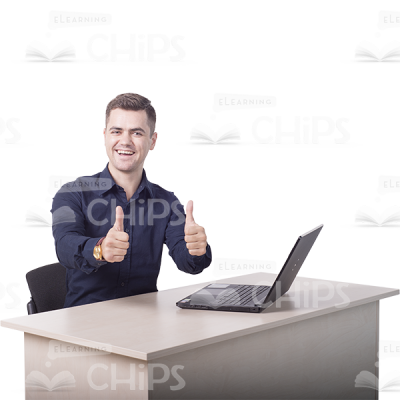 Excited Cutout Man Character Shows Thumbs Up-0