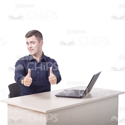 Self-Assured Young Man Showing Thumbs Up Cutout-0