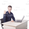 Smug Young Man Sitting Cutout Photo-0