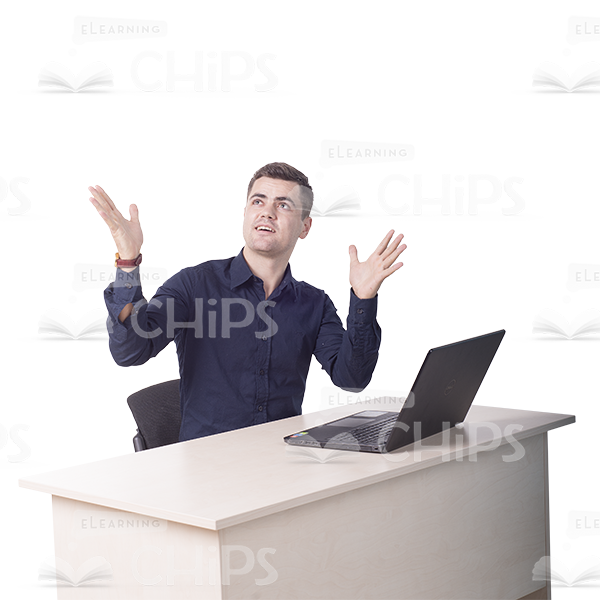 Happy Man Throws His Hands Up Cutout Image-0