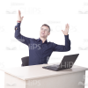 Gladly Smiling Man Throwing His Hands Up Cutout-0